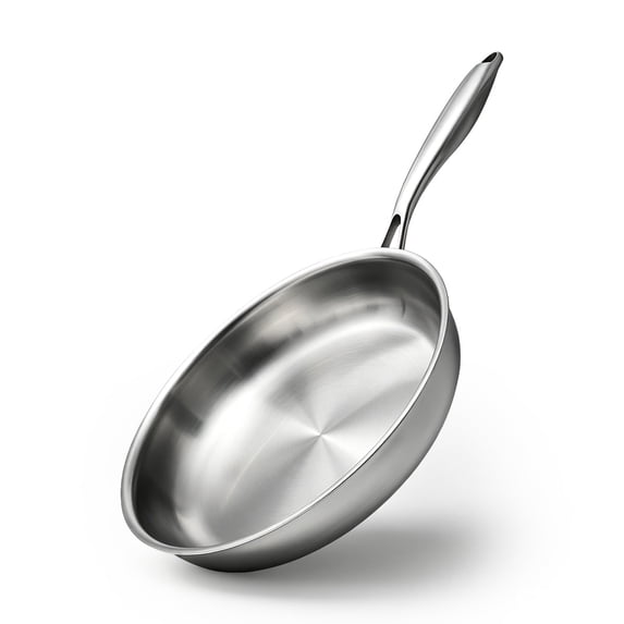 Stainless Steel Frying Pan/Skillets,8inch Chef's Pan,Dishwasher and Oven Safe Cookware,Works on Induction,Ceramic and Gas Cooktops