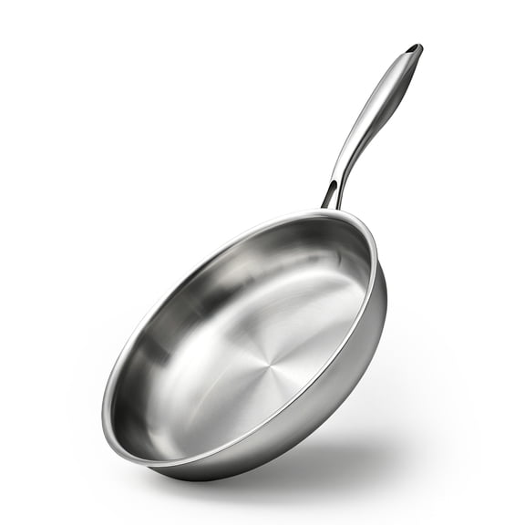 Stainless Steel Frying Pan/Skillets,8inch Chef's Pan,Dishwasher and Oven Safe Cookware,Works on Induction,Ceramic and Gas Cooktops