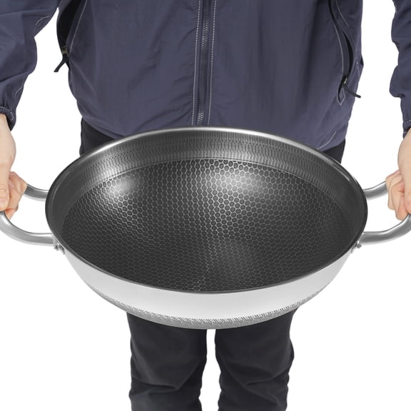 Stainless Steel Frying Pot, Non-stick Frying Pan with Tempered Glass Lid, Fast Even Heating for Daily Cooking