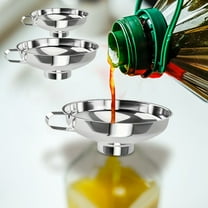 Stainless Steel Funnel 304 Food-Grade Wide Mouth | 1.2L Large Capacity | Drip-Free Spout | Non-Slip Handle | Easy Clean | For Oil, Salad Dressing, Juice, Sauce, Kitchen, Canning, Pickling, Baking