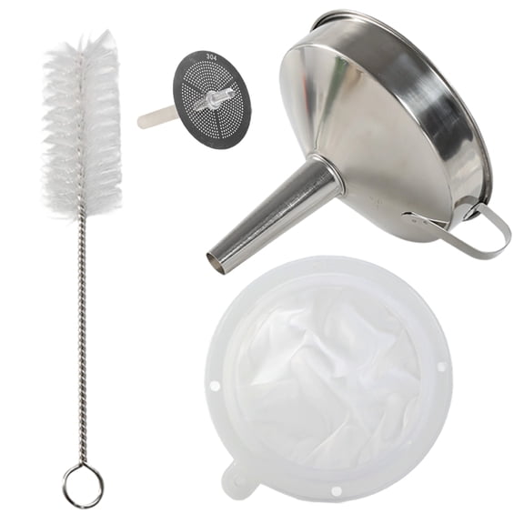 Stainless Steel Funnel with Strainer and Fine Mesh Filter, Food Grade Metal Funnel, Cooking Oil Filter, Oil Strainer for Deep Fryer, Milk Strainer, Funnels for Kitchen Use Filling Bottles