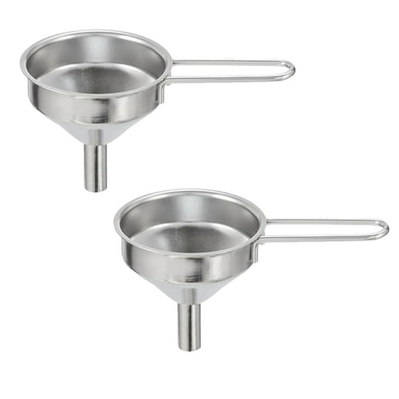 Stainless Steel Funnels, Funnels for Filling Bottles, Kitchen Small Funnel Liquor Flask Funnels with Long Handle, Angable Oil Filling Funnel for Transferring Essentiall Oils(2PC)