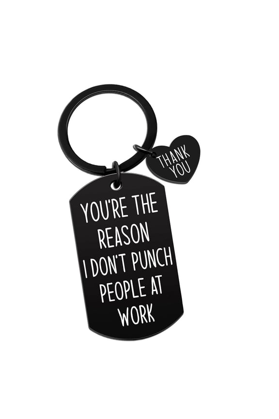 Stainless Steel Funny Keychain Gift For Coworkers Bosses Employees Feature Engraved Humorous Workplace Message
