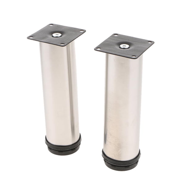 Stainless Steel Furniture Kitchen Feet Legs 2inch Round Cabinets, Sofa, Tables, Pack Of 2 Pcs (Adjustable) 20cm