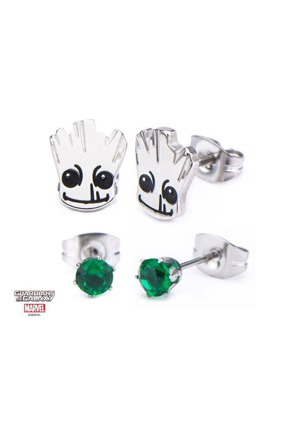 Stainless Steel GOTG Groot Stud Earring Set