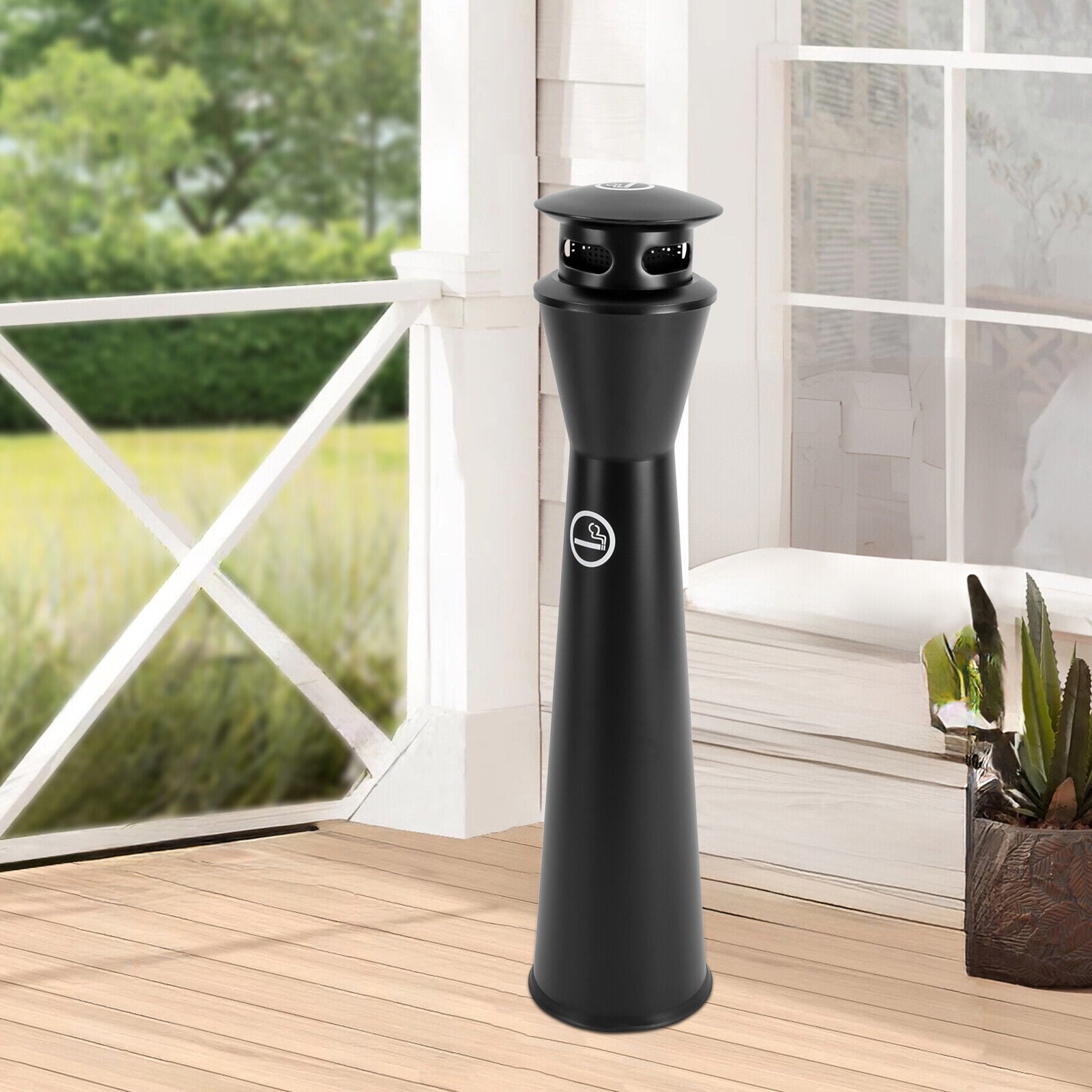 Stainless Steel Garbage Can FloorStanding Cigarette End Ashtray W