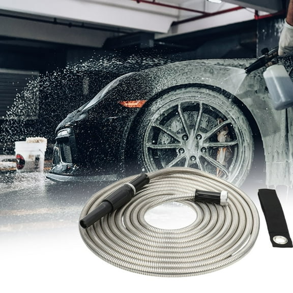 Stainless Steel Garden Hose Flexible Durable Water Hose For Outdoor Yard Car Washing Irrigation Fogging Pipes Heavy Duty Metal Hose Garden Hose Attachment Click A Car Wash Hose down Spout Flexible