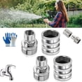 thumbnail image 1 of Stainless Steel Garden Hose Quick Connect Fittings Set, 3/4″ Universal Water Hose Connectors Kit, Quick Connect Garden Hose to Pressure Washer Adapter for Faucet Pressure Washer & Outdoor Irrigation, 1 of 7