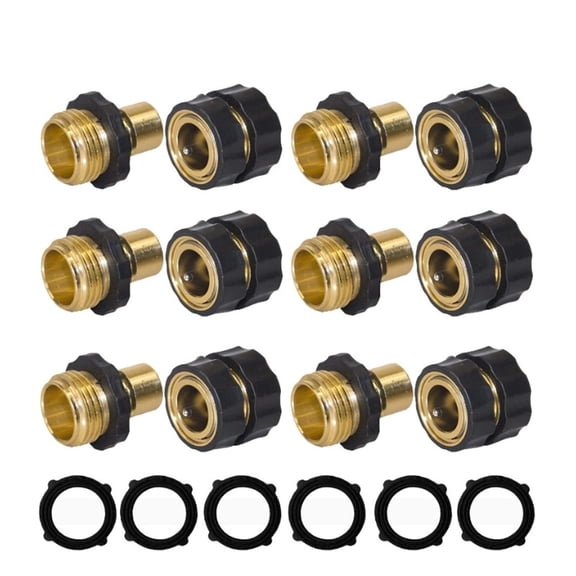 Stainless Steel Garden Hose Quick Connector Fittings Set, 3/4 Inch GHT Thread Water Hose Connectors, Male And Female Quick Release Garden Hose Adapter
