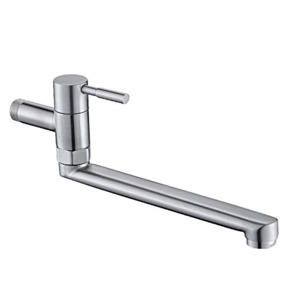 Stainless Steel Garden Outdoor Cold Water Tap Kitchen Sink Faucet Bar Rotatable Washing Faucets
