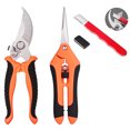 thumbnail image 1 of Stainless Steel Garden Pruning Shears Set – Lightweight Hand Pruner with Safety Lock, Spring-Loaded, Ergonomic Anti-Slip Handle for Flower, Branch, Fruit Harvest, 1 of 7