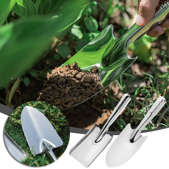 Stainless Steel Garden Shovel for Digging Planting Weeds Moss Removal Flat Head Long Handle ToolforKitchen Supplies(Multicolor),Ccwuwei