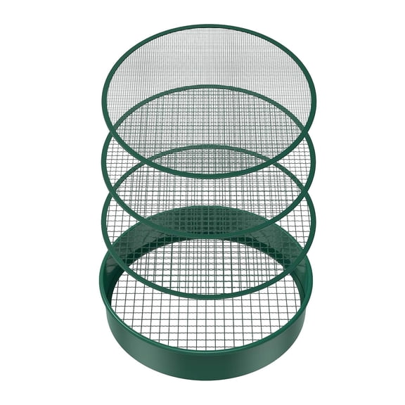 Stainless Steel Garden Soil Sieve – Removable Horticultural Sifter with 4 Interchangeable Mesh Screens for Compost, Gravel, Bonsai, Potting Mix
