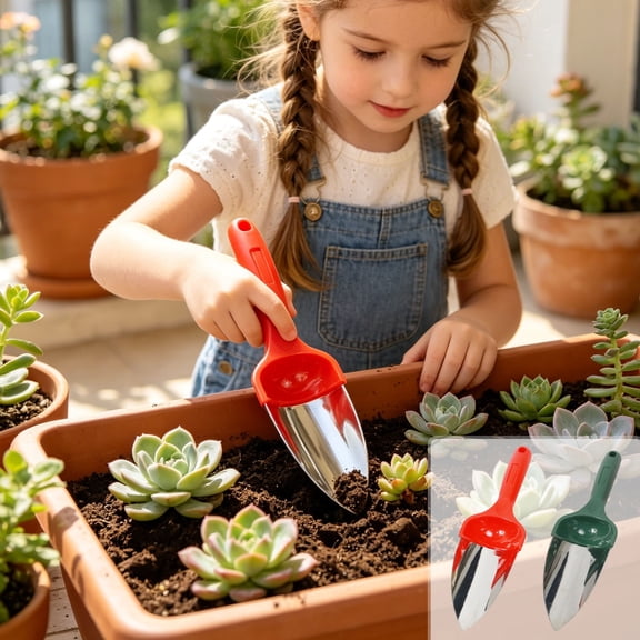 Stainless Steel Garden Trowel Digging Tool - Ergonomic Handle Garden Shovel for Home Gardening, Flower Planting, Vegetable Garden Transplanting, Loosening Soil