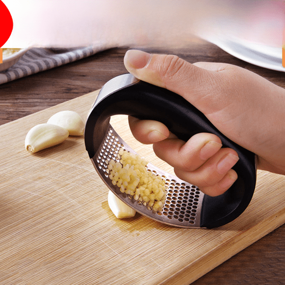 Stainless Steel Garlic Press Manual Garlic Mashing Artifact Kitchen Multifunctional Household Garlic Press Garlic Mashed Garlic Squeezing Tool