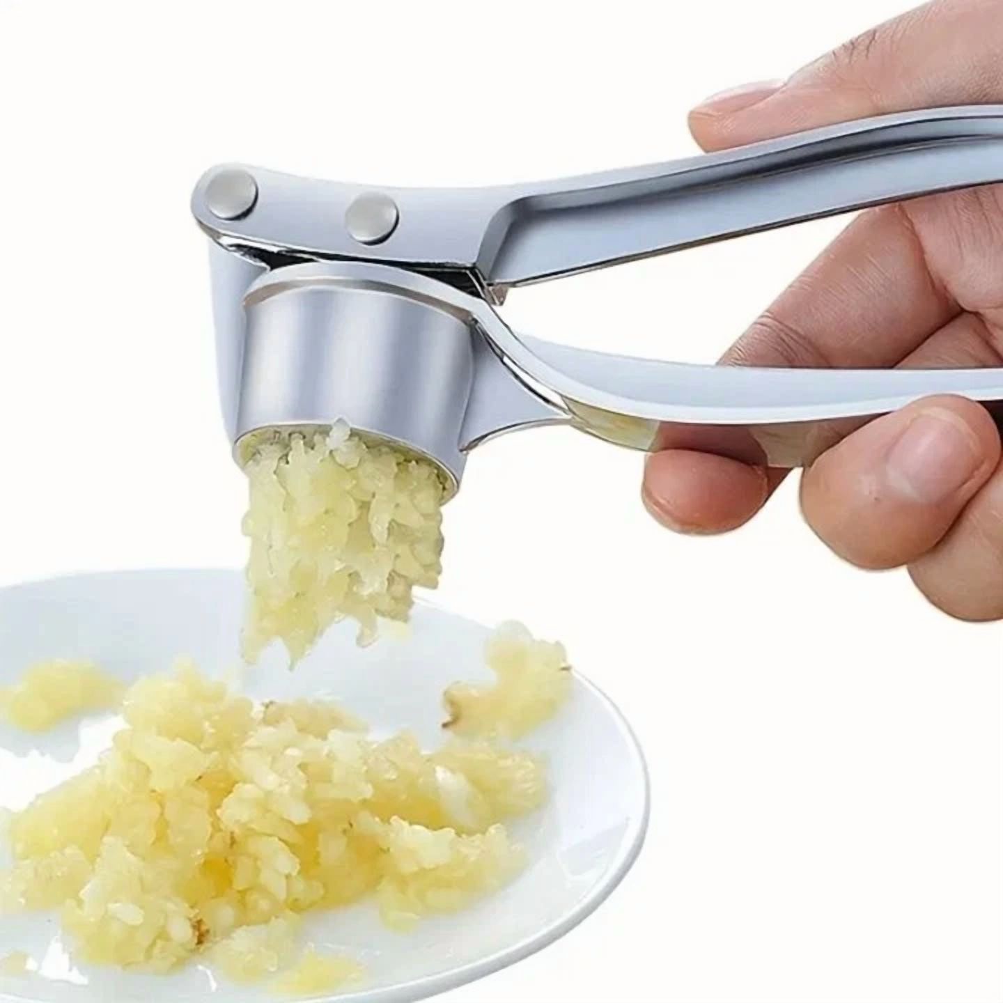 Stainless Steel Garlic Press, Manual Garlic Press With Handle, Kitchen Accessori