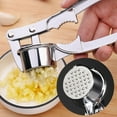 thumbnail image 1 of Stainless Steel Garlic Press Rocker, Garlic Mincer With Studs, Heavy Duty Garlic Chopper, Effective Garlic Peeler, Easy to Clean Kitchen Gadget for Minced Garlic, Dishwasher Safe, 1 of 8
