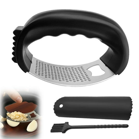 Stainless Steel Garlic Press Rocker, Manual Garlic Crusher for Home Kitchen, Portable Garlic Press Utensils, Efficient Kitchen Gadget Tool for Mincing Garlic Ginger