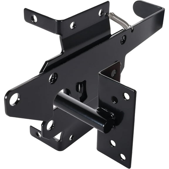 Advantage Industries Stainless Steel Gate Latch | Self- Latching Gate Latch | Padlock Lockable | Heavy-Duty Spring | Left & Right Reversable | for Vinyl/PVC & Wood Gates – Black