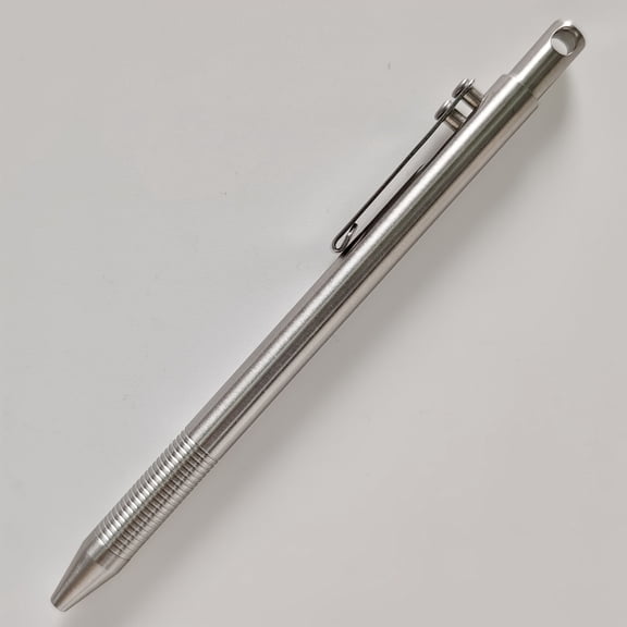 Stainless Steel Gel Pen EDC Lightweight Slim Retractable Bolt Action with Pocket Clip
