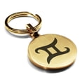 thumbnail image 1 of Stainless Steel Gemini Zodiac Sign (Twins) Round Medallion Keychain Circle Ring, 1 of 2
