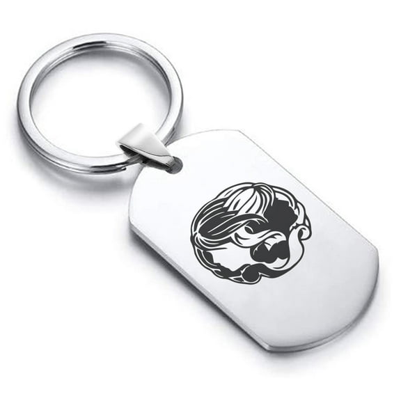 Stainless Steel Gemini Zodiac (Twins) Dog Tag Keychain Circle Ring