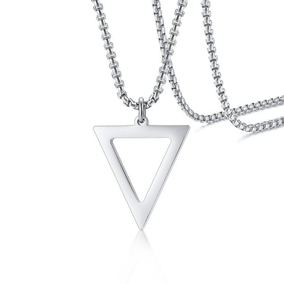 Vnox Stainless Steel Geometric Pendant Inverted Triangle Necklace for Men