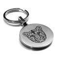 thumbnail image 1 of Stainless Steel Geometric Polygon Cheetah Animal Round Medallion Keychain Circle Ring, 1 of 2