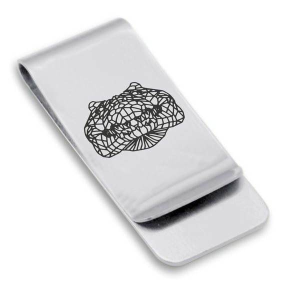 Stainless Steel Geometric Polygon Crocodile Animal Classic Slim Money Clip Credit Card Holder