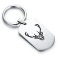 thumbnail image 1 of Stainless Steel Geometric Polygon Deer Animal Dog Tag Keychain Circle Ring, 1 of 2