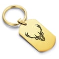 thumbnail image 1 of Stainless Steel Geometric Polygon Deer Animal Dog Tag Keychain Circle Ring, 1 of 2