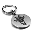 thumbnail image 1 of Stainless Steel Geometric Polygon Giraffe Animal Round Medallion Keychain Circle Ring, 1 of 2