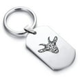 thumbnail image 1 of Stainless Steel Geometric Polygon Goat Animal Dog Tag Keychain Circle Ring, 1 of 2