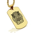thumbnail image 1 of Stainless Steel Geometric Polygon Hippo Animal Dog Tag Pendant Necklace, 1 of 3