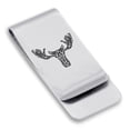 thumbnail image 1 of Stainless Steel Geometric Polygon Moose Animal Classic Slim Money Clip Credit Card Holder, 1 of 2