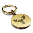thumbnail image 1 of Stainless Steel Geometric Polygon Moose Animal Round Medallion Keychain Circle Ring, 1 of 2
