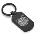 thumbnail image 1 of Stainless Steel Geometric Polygon Tiger Animal Dog Tag Keychain Circle Ring, 1 of 2