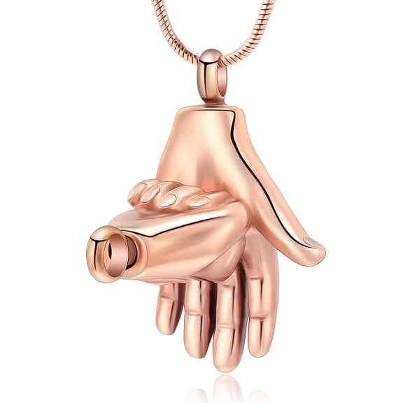 Stainless Steel Gestures Urn Pendant Memory Necklace for Cremation Ashes Keepsake Memorial Jewelry