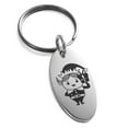 thumbnail image 1 of Tioneer Stainless Steel Gifting Elf Engraved Small Oval Charm Keychain Keyring, 1 of 1