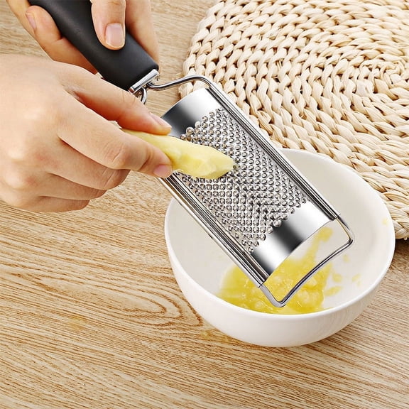 Stainless Steel Ginger Grater and Garlic Grinder - Multifunctional Food Grater for Vegetables Potatoes - Ergonomic Handle - Kitchen Grating Tool for Cooking Prep - Dishwasher Safe - 1 Pack