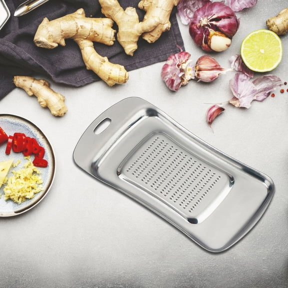 Stainless Steel Ginger Grater, Rvkxad Fine Grinding Garlic Ginger Grater, Rust Resistant Mirror Polished Kitchen Gadget for Ginger Garlic Nutmeg Fruit