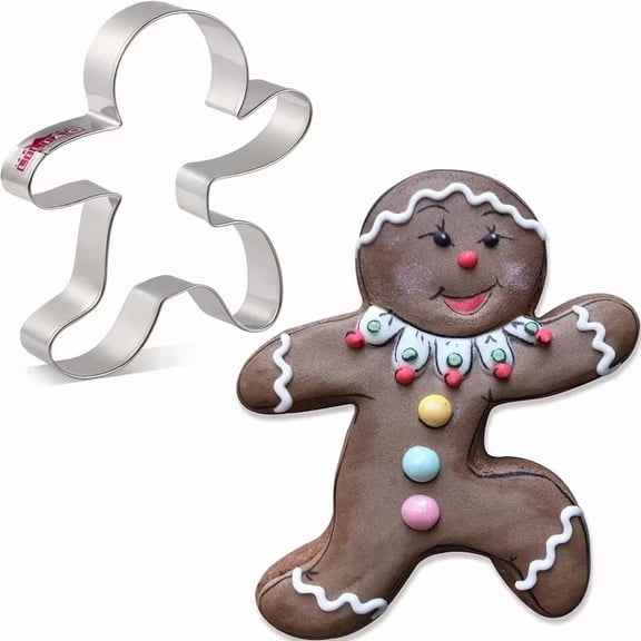 Stainless Steel Gingerbread Man Cookie Cutter - 3.6 x 4.2 Inches for Festive Baking Fun