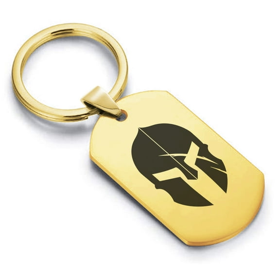 Stainless Steel Gladiator Warrior Champion Dog Tag Keychain Circle Ring