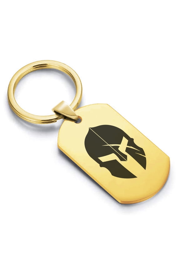 Stainless Steel Gladiator Warrior Champion Dog Tag Keychain Circle Ring