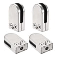 thumbnail image 1 of Stainless Steel Glass Clamp, 4Pcs Glass Clip Round Flat Bottom Glass Bracket for Thickness 6-8mm Glass, 1 of 6