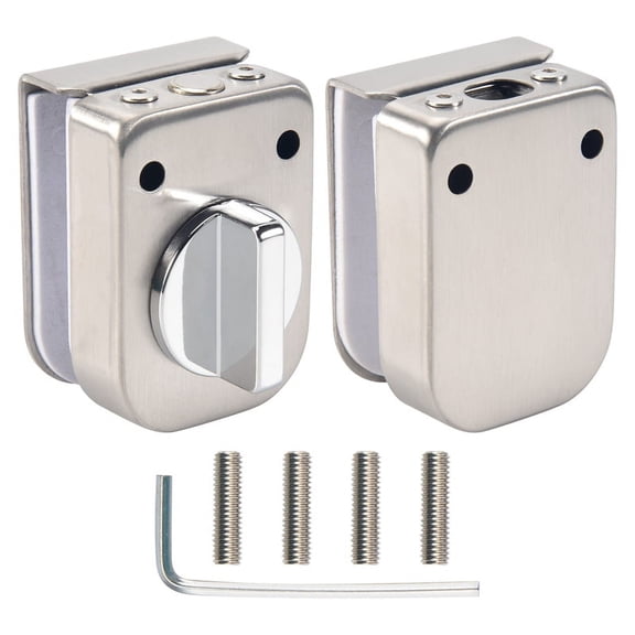 Stainless Steel,Glass Door Latches Lock/Bolt,138A ,Without Drilling,For Double Glass Door, Frameless