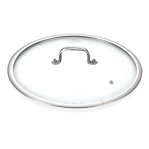 Stainless Steel Glass Lid for 14 Inch Pans and Pots, Tempered Cover for Cooking Pans, Dishwasher & Over Safe 36 cm
