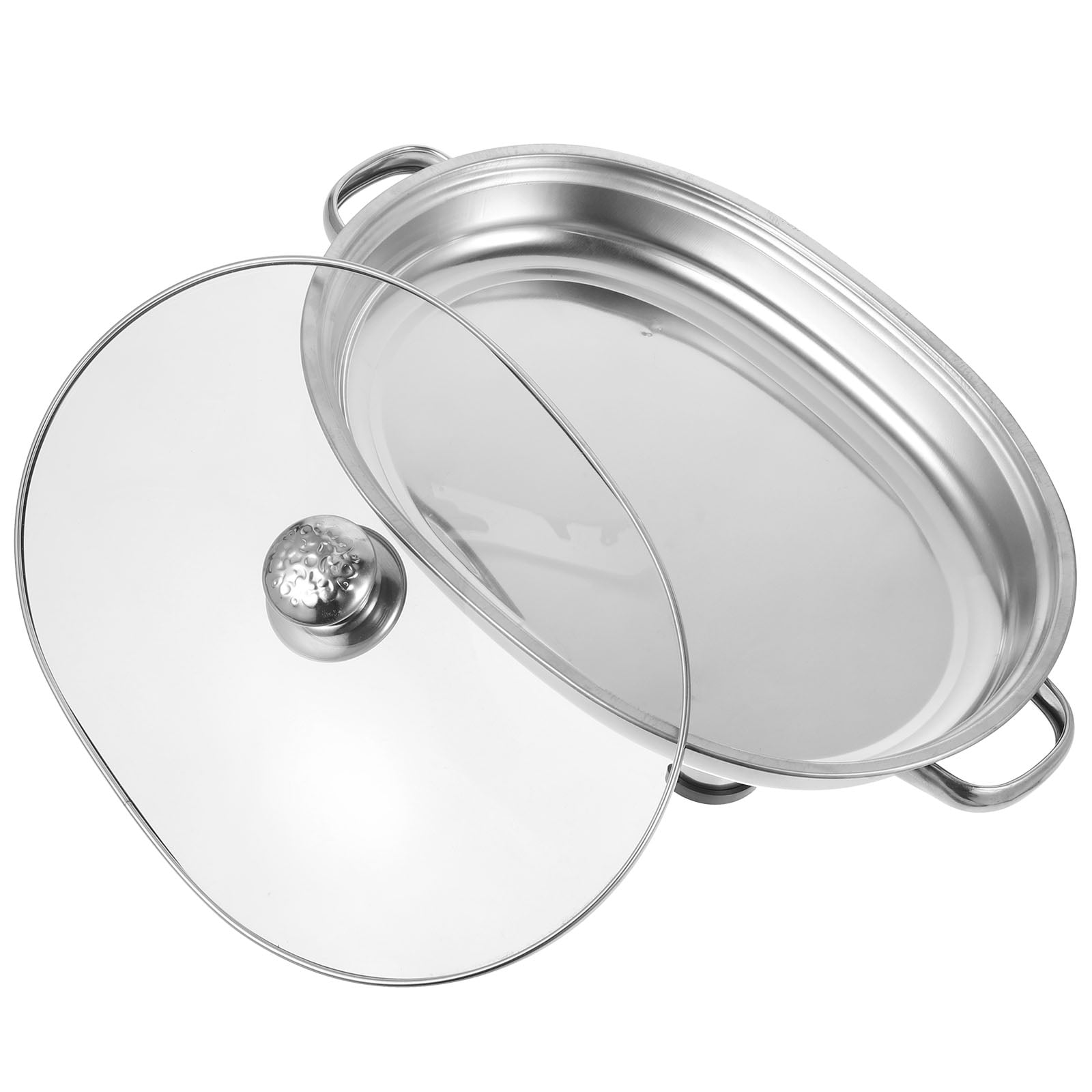 Stainless Steel Glass Roasting Pan Baking Tray Buffet Alcohol Stove