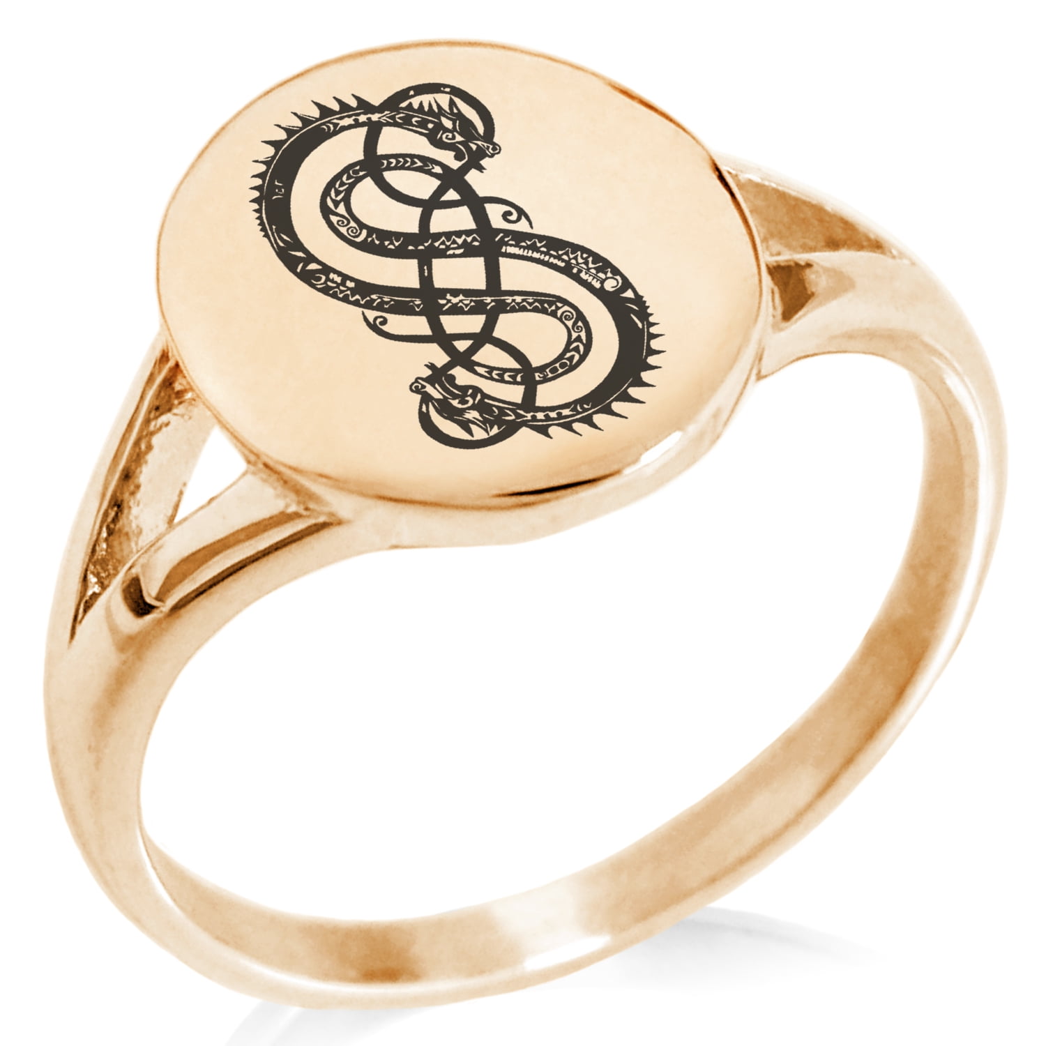 Stainless Steel Jolly Roger Pirate Skull Rope & Anchor Minimalist Oval Top Polished Statement Signet Ring