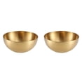 thumbnail image 1 of Stainless Steel Gold Bowl Set of 2 - 5.9 Inch 30 oz Serving Bowl for Salad, Fruit, Soup, Cereal, or Snacks, Decorative Metal Bowl for Home Kitchen, Dining Table, or Entryway Decor, 1 of 9